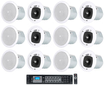 (12) Control 24CT 4" 70V Commercial Restaurant/Bar White Ceiling Speakers + Amp