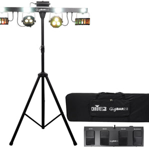 Chauvet GigBar 2.0 DMX LED 4-In-1 Light FX Bar Tripod+Footswitch+Remote+Bag+Tape