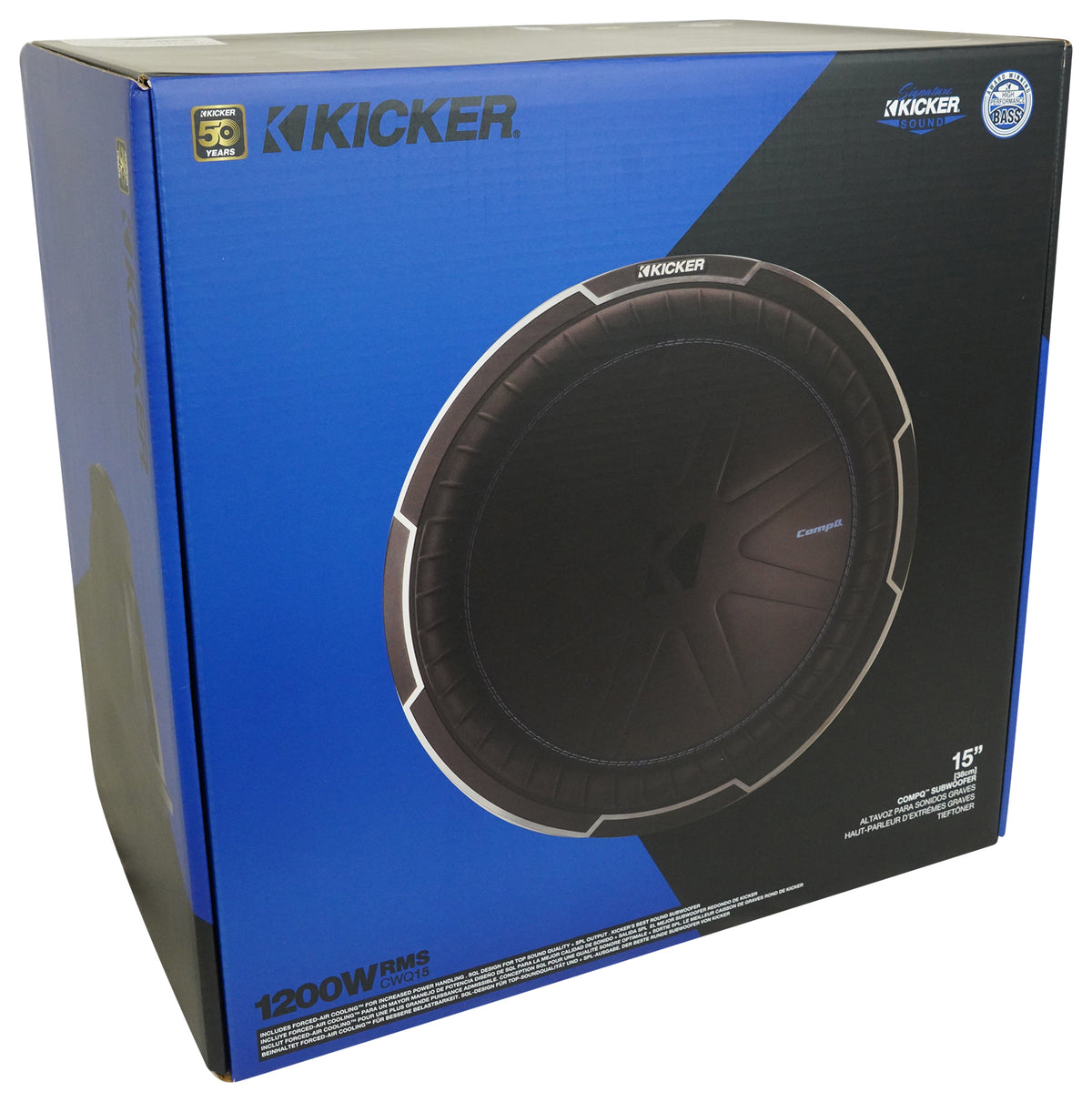 Kicker 51CWQ154 COMP Q 15" 1200 Watt Car Audio Subwoofer DVC 4 Ohm Sub CWQ154