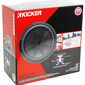 Kicker 48CWR124 COMPR12 1000 Watt 12" Car Subwoofer Sub+Mono Amplifier+Amp Kit