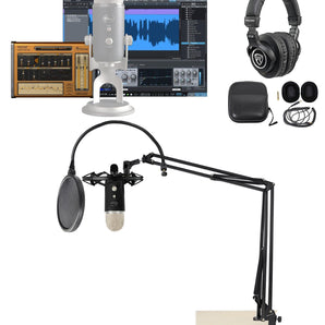 Blue Yeti Pro Studio USB Gaming Streaming Twitch Microphone+Boom Arm+Headphones