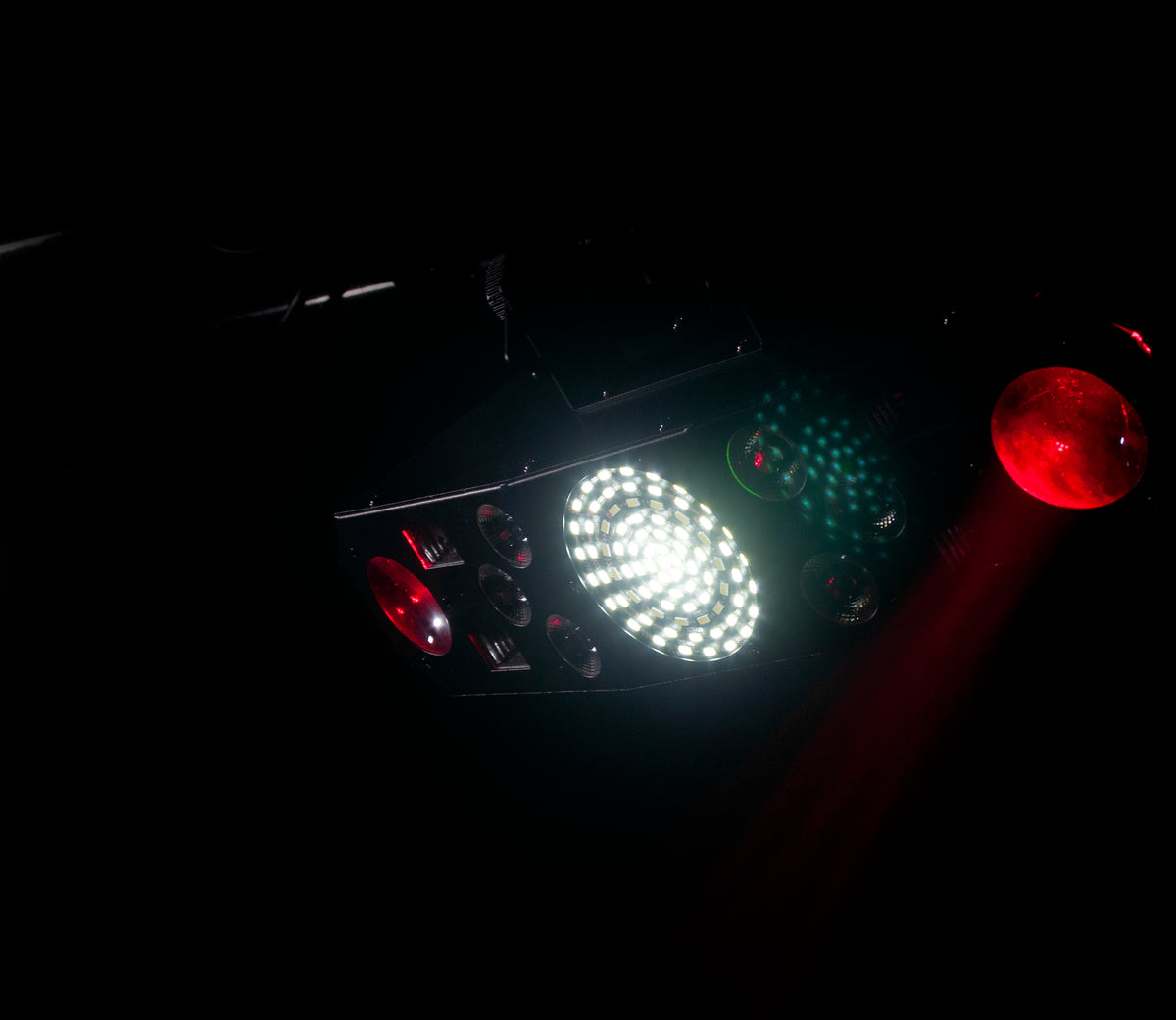 (4) Furious Five RG RGBW+UV LED DMX Laser/Strobe/Derby Effect Lights