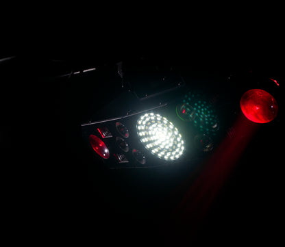(4) Furious Five RG RGBW+UV LED DMX Laser/Strobe/Derby Effect Lights