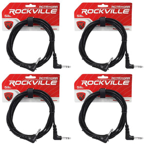 4 Rockville RCTR110RR-B 10' Black 1/4" TRS Right Angle to Same Cable 100% Copper