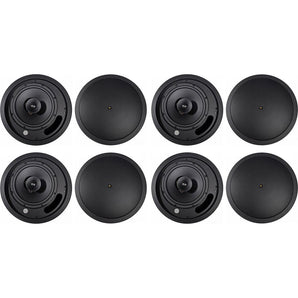 (8) JBL Control 18C/T-BK 8" 70v Commercial Black Ceiling Speakers For Restaurant