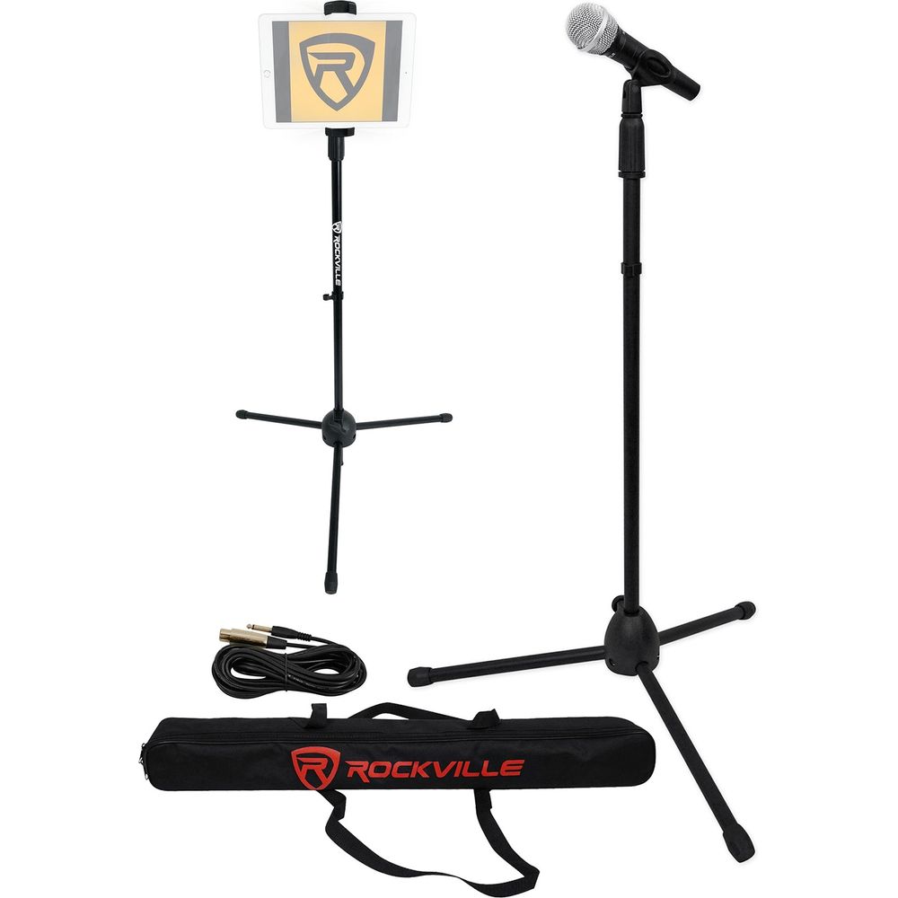 Karaoke Microphone+Mic Stand+Carry Bag+Cable+Tablet/SmartPhone Stand