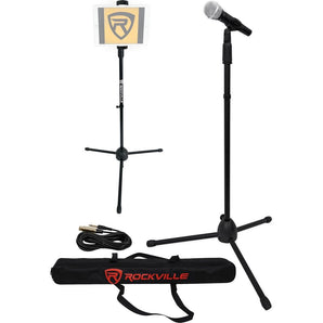 Rockville Karaoke Microphone+Mic Stand+Carry Bag+Cable+Tablet/SmartPhone Stand