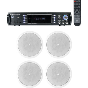 (4) JBL 6.5" 150 Watt In-Ceiling Speakers+Home Theater Receiver w/Bluetooth