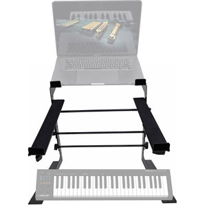 Rockville Dual Shelf Laptop+Controller Stand for Nektar Impact GX49 Keyboard