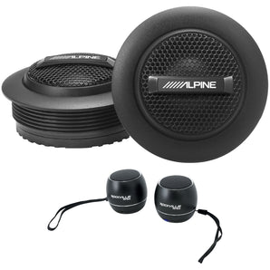 Pair Alpine S-S10TW 240w 1" Inch Silk Dome Car Audio Tweeters+Bluetooth Speakers