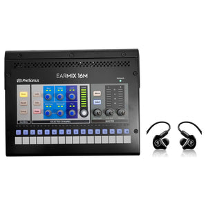 PRESONUS EarMix 16M 16x2 Personal Monitor Mixer+Mackie MP-220 In-Ear Monitors