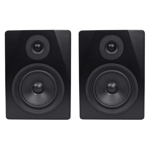 Pair Rockville APM5B 5.25" 250w Powered USB Studio Monitor Speakers+29" Stands