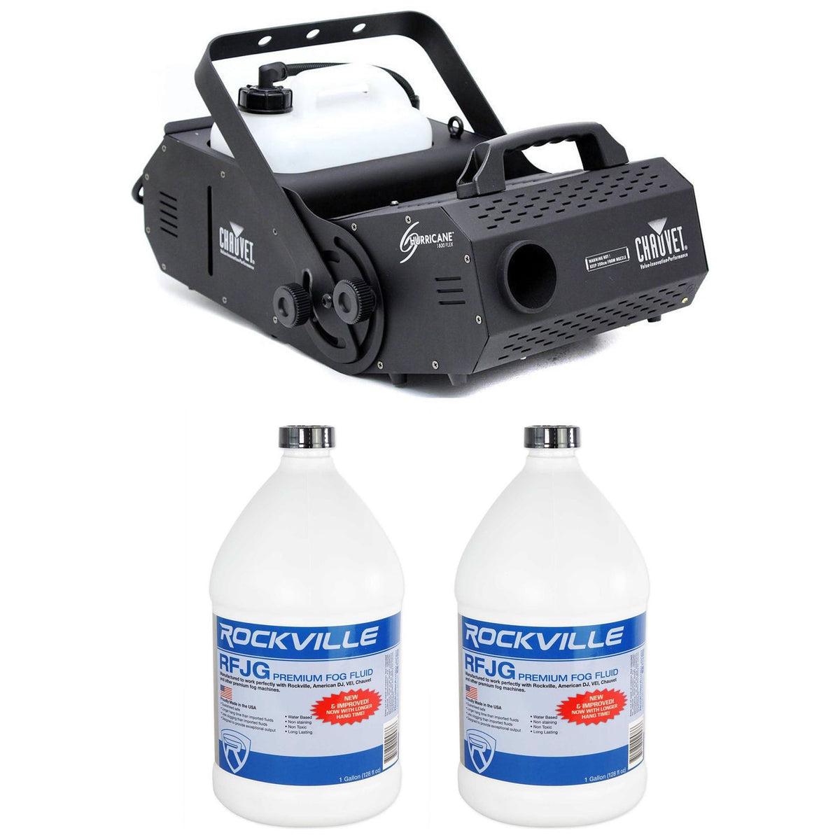 Chauvet HURRICANE H-1800 FLEX Fog / Smoke Machine H1800+2) Gallons of Fog Juice