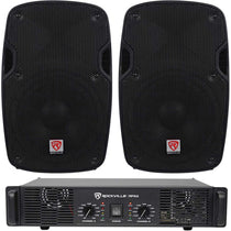 (2) SPG88 8" 800W 8 Ohm PA Speakers ABS Cabinet+RPA5 1000W Amplifier