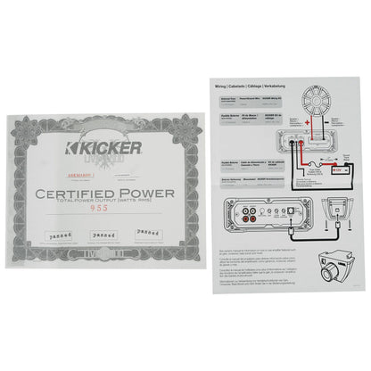 KICKER 48KMA8001 800 Watt 1-Ohm Marine/Boat Mono Sub Amplifier+Amp Kit KMA800.1