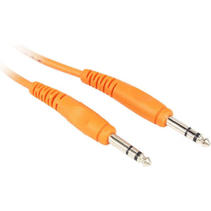 Rockville RCTR106O 6' 1/4'' TRS to 1/4'' TRS Cable, Orange, 100% Copper