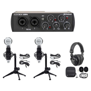 Audiobox 96 ASMR Recording Streaming Kit Interface+Mics+Stands and Headphones