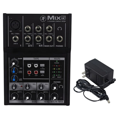 (2) BPA8 300 Watt 8" Powered Speakers+Mackie 5-Channel Mixer+Cables