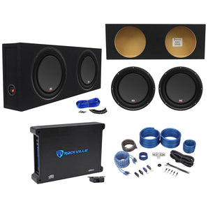 (2) MTX 3510-04S 10" 1200w Shallow Subwoofers+Sealed Slim Box+Amplifier+Wires