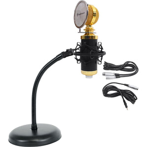 Rockville RCM02 Studio Podcast Recording Microphone+Samson Gooseneck Mic Stand