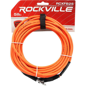 Rockville RCXFB25O 25' Female XLR to 1/4'' TRS Cable Orange, 100% Copper