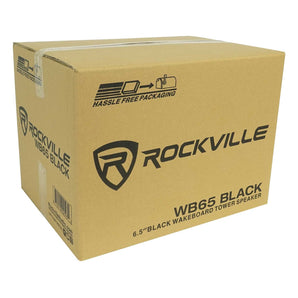 4) Rockville WB65 Black 6.5" Swivel Marine Wakeboard Speakers+Amplifier+Amp Kit