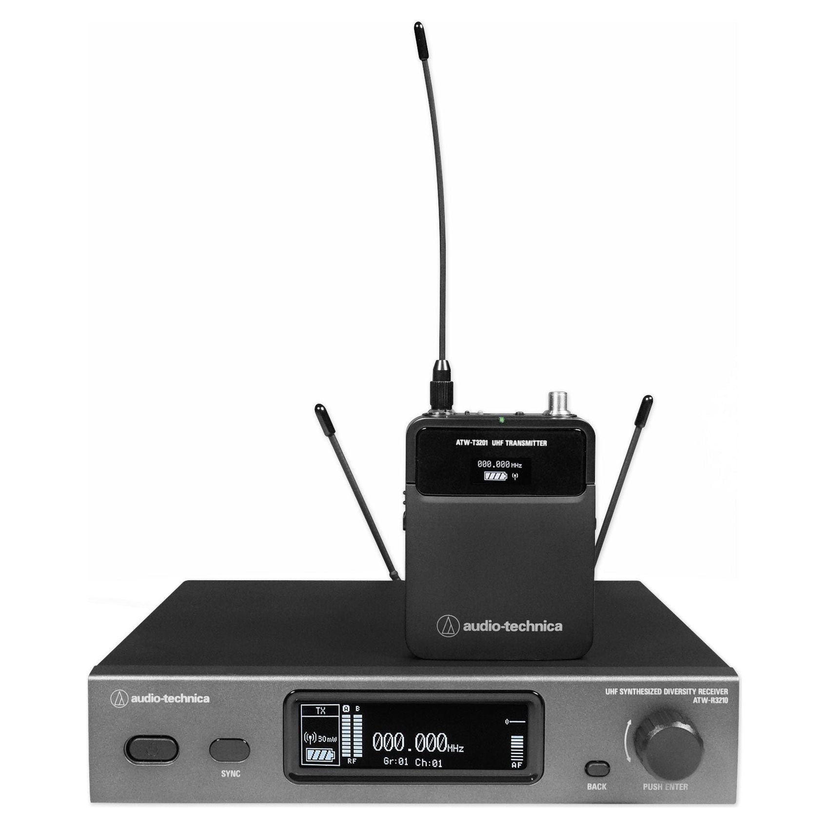 Audio Technica ATW-3211DE2 3000 Series Wireless Receiver+Body-Pack tra ...
