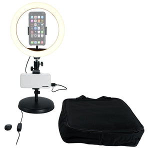 Rockville HALO 10 Desktop Bundle Ring Light Phone Video Lighting Stand 4 Youtube