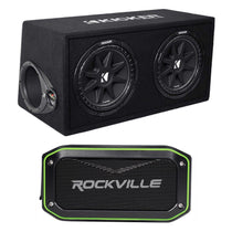 43DC122 Dual 12" Loaded Enclosure with ROCK ANYWHERE Bluetooth Speaker