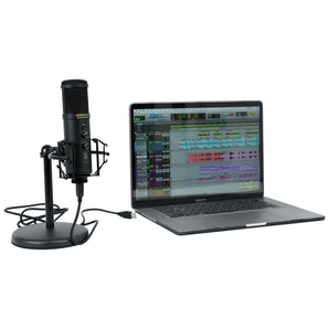 Rockville Solo-Cast Pro 24 bit 192Khz USB Computer Microphone PC Zoom Mic+Stand