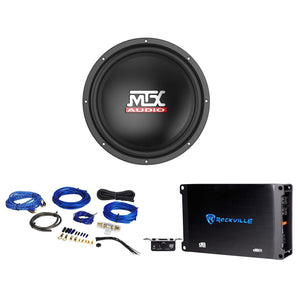 MTX Terminator TN12-02 12” 400w 2 Ohm Car Audio Subwoofer+Mono Amplifier+Amp Kit