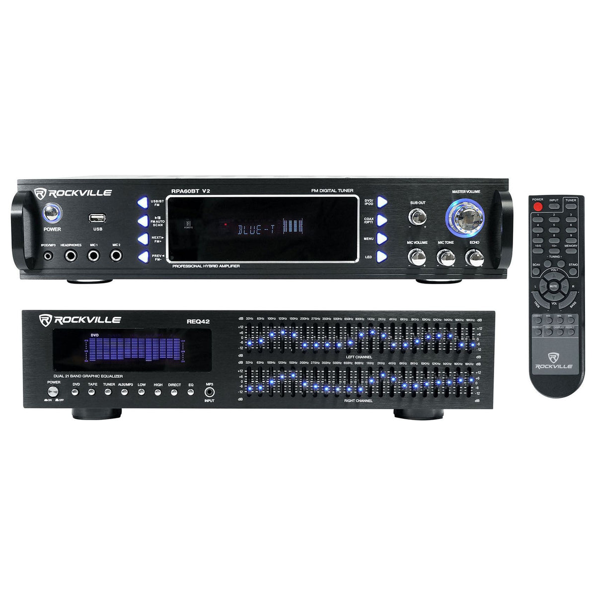 RPA60BT Receiver + REQ42-B 2 x 21-Band EQ Bundle