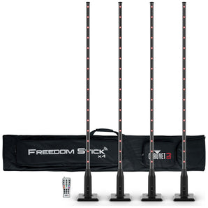 Chauvet DJ Freedom Stick X4 (4) Wireless Battery RF LED DMX Light Sticks+Remote