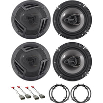 RV6.3A 6.5" Car Speakers 4-Pack + Honda Civic Harness & Adapter Bundle