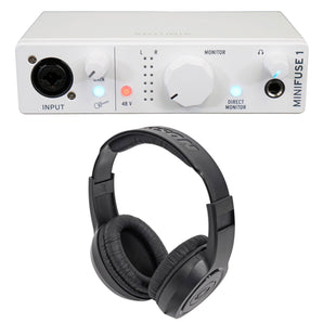 Arturia Minifuse 1 White Solo Audio USB Recording Interface+Samson Headphones
