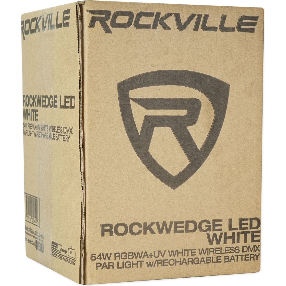 (4) RockWedge LED White Battery Lights+Wireless DMX Controller