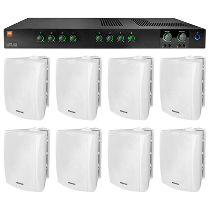 CSMA280 70V Amplifier + (8) WET-6W White 6.5" Wall Speakers