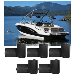 (10) Rockville HP5S-8 Black 5.25" Marine Box Swivel Speakers For Boats