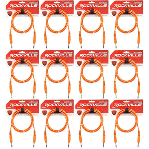 12 Rockville RCTR106O Orange 6' 1/4'' TRS to 1/4'' TRS  Cable 100% Copper