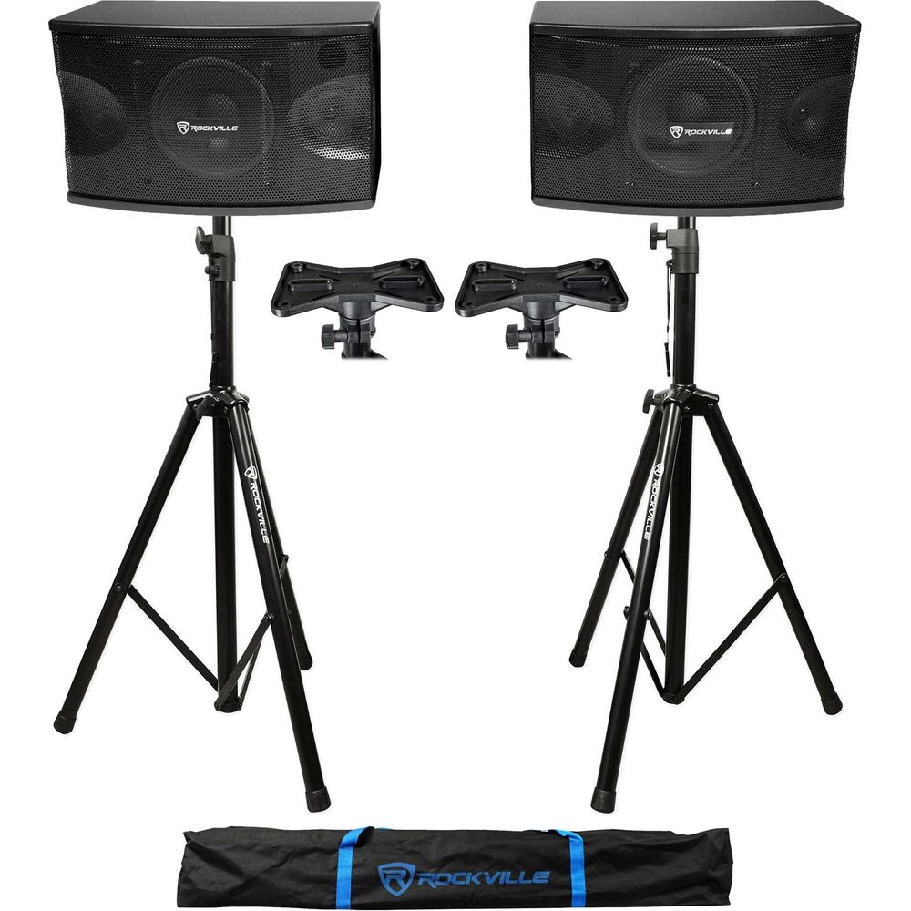 KPS80 8" 3-Way 800W Karaoke/Pro Speakers + Tripod Stands