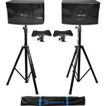 KPS80 8" 3-Way 800W Karaoke/Pro Speakers + Tripod Stands