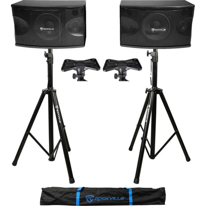 KPS80 8" 3-Way 800W Karaoke/Pro Speakers + Tripod Stands