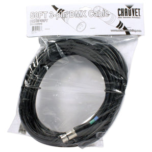 4) Chauvet DJ DMX3P50FT 50 Foot DMX Lighting 3 Pin XLR Male To Female DMX Cables