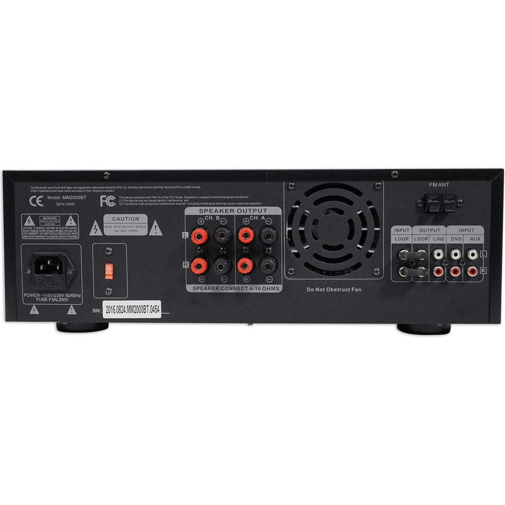 (2) SPGN124 12" 1200W DJ PA Speakers+Bluetooth Amplifier/Mixer+Stands