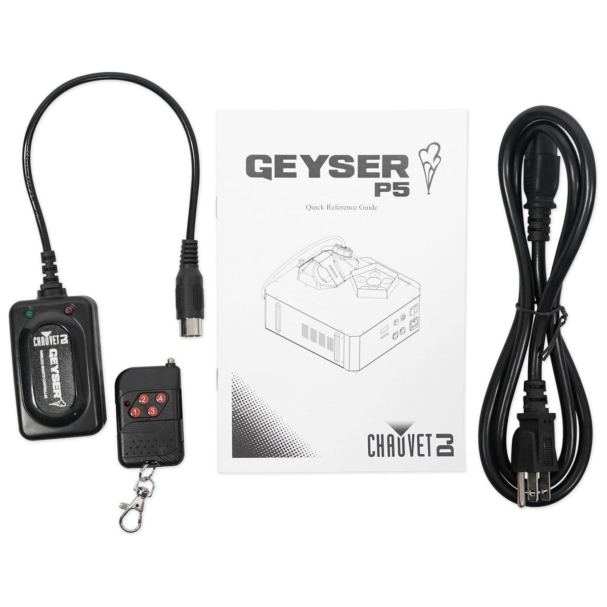 Chauvet DJ GEYSER P5 DMX Fog Machine Fogger, RGBA+UV LED Effects+Wireless Remote