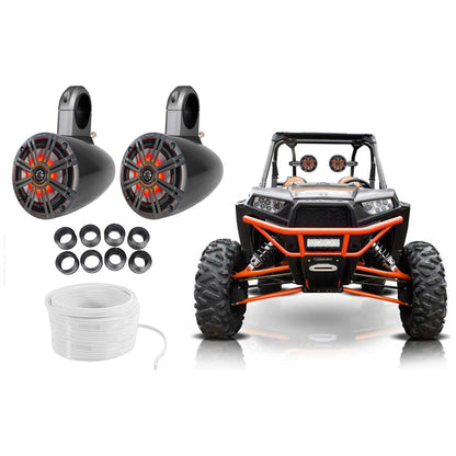 6.5" LED Tower Speaker Kit For Polaris RZR/ATV/UTV