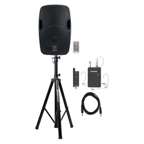Rockville BPA 12" Church Speaker Sound System+Headset Mic For Sermons, Speeches