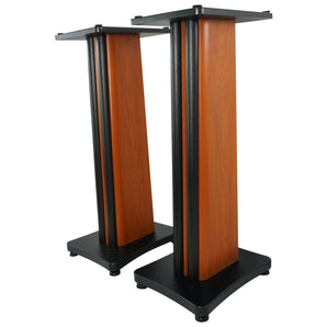 (2) Rockville SS28C Classic Wood 28" Speaker Stands Fits Edifier R2000DB- Wood