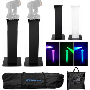 (2) Totem Stands+Black+White Scrims For (2) Martin Rush MH 7 Hybrid Lights