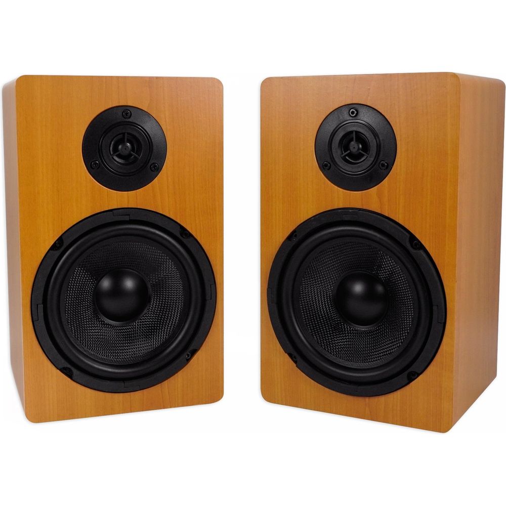 RockShelf 64C Classic 6.5" Home Bookshelf Speakers w/37" Stands